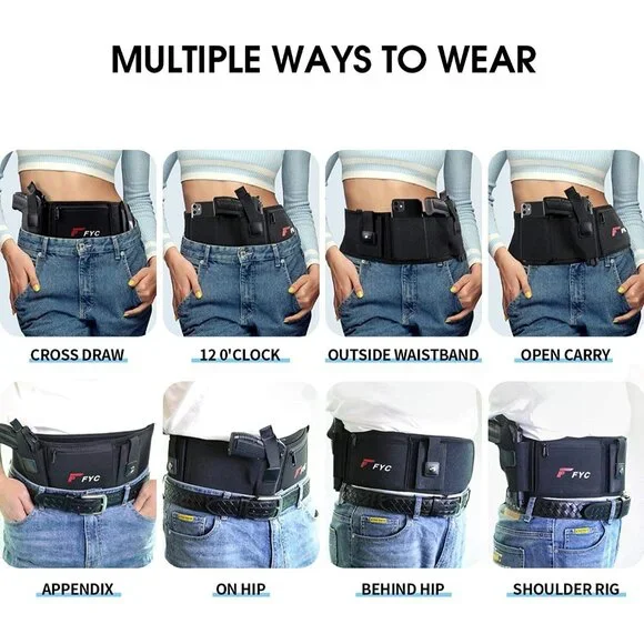 Belly Band Holster for Concealed Carry-Holster for Women or Men (Black) - Picture 9 of 9